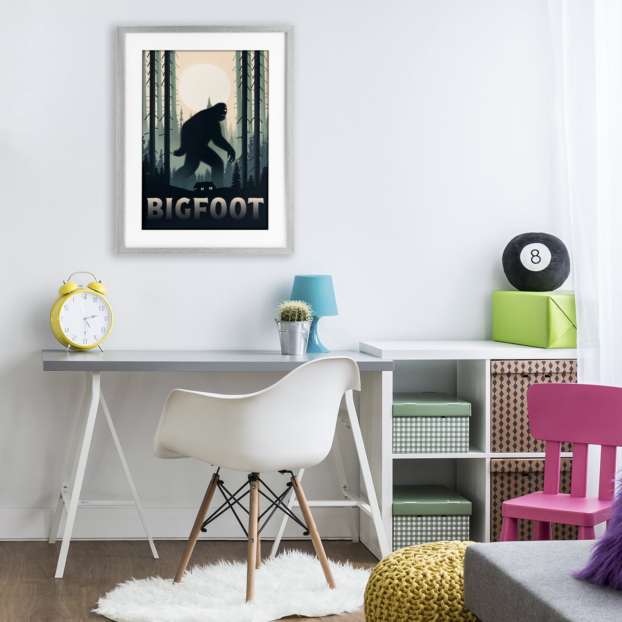 Stupell Industries Forest Creature Cabin in Woods Gray Framed Print Under Glass, design by Omar Escalante