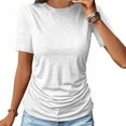 thumbnail image 5 of Diufon Womens Summer Tunics Casual Short Sleeve Round Neck T Shirts Solid Color Tops 2024, 5 of 7
