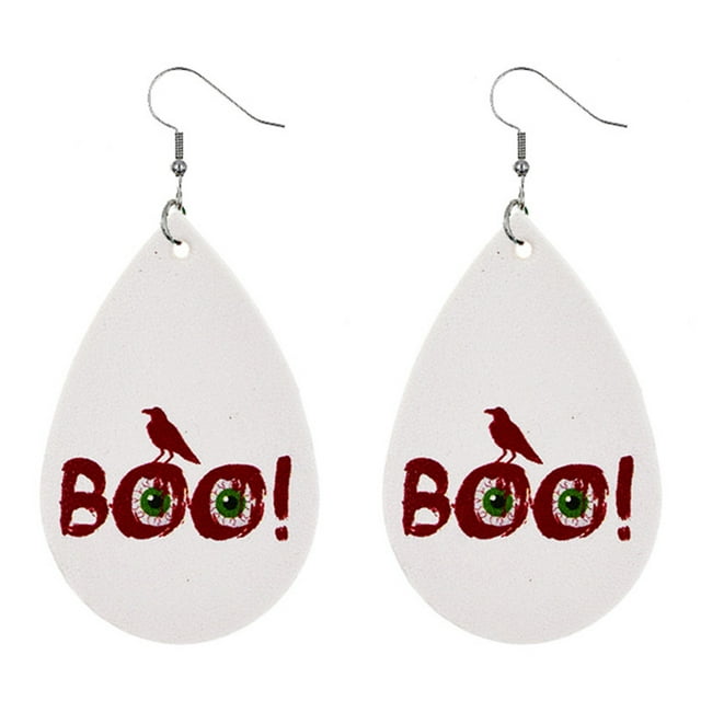 Pendientes colgantes de piel sintética de Halloween para mujer y niña, decoraciones para fiestas Wmkox8yi sjalhkljlk4379