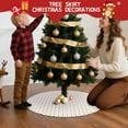 thumbnail image 5 of 30 Inch Christmas Tree Skirt – Velvet Plush Tree Mat, Soft Thickened Polyester with Red Ties, Single-Sided Printing, Available in 30in/36in/48in, Perfect for Holiday Xmas Tree Decoration, 5 of 7