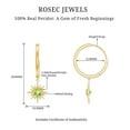 thumbnail image 6 of Rosec Jewels Sunburst Hoop Drop Earrings with Peridot for Women - August Birthstone Earrings, 10K Yellow Gold, 6 of 7