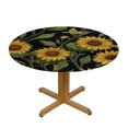 thumbnail image 3 of JEUXUS  Sunflower Butterfly Pattern Round Table cover Farmhouse Retro Table Cloth Table Cover for Home Decor Party Kitchen Dinning Picnic Fall Mother Day Outdoor Indoor, 3 of 7