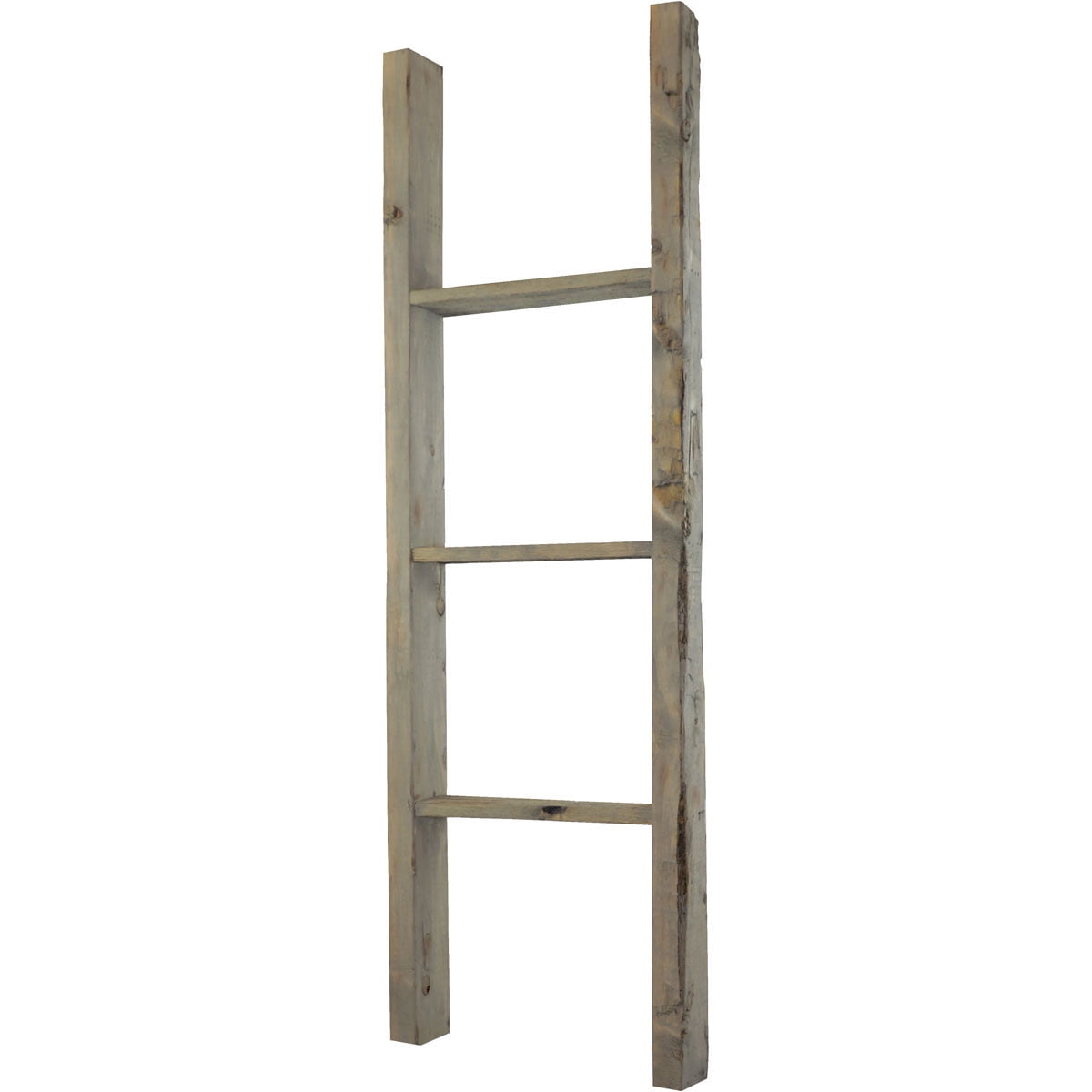 Ekena Millwork 15"W x 48"H x 3 1/2"D Vintage Farmhouse 3 Rung Ladder, Barnwood Decor Collection, Reclaimed Grey