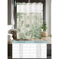 thumbnail image 6 of No Hook Cloth Fabric Shower Curtain with Snap in Liner, Sage Green Starfish Waterproof Shower Curtains Set with See Through Top Window, Coastal Nautical Seahorse Conch Bath Curtains Shower 72"x84", 6 of 6