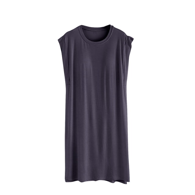 FAIWAD Robe à Manches Cap pour Femme Col Rond Ample Vêtement de Nuit Nuisette Été Grande Taille Chemises de Nuit