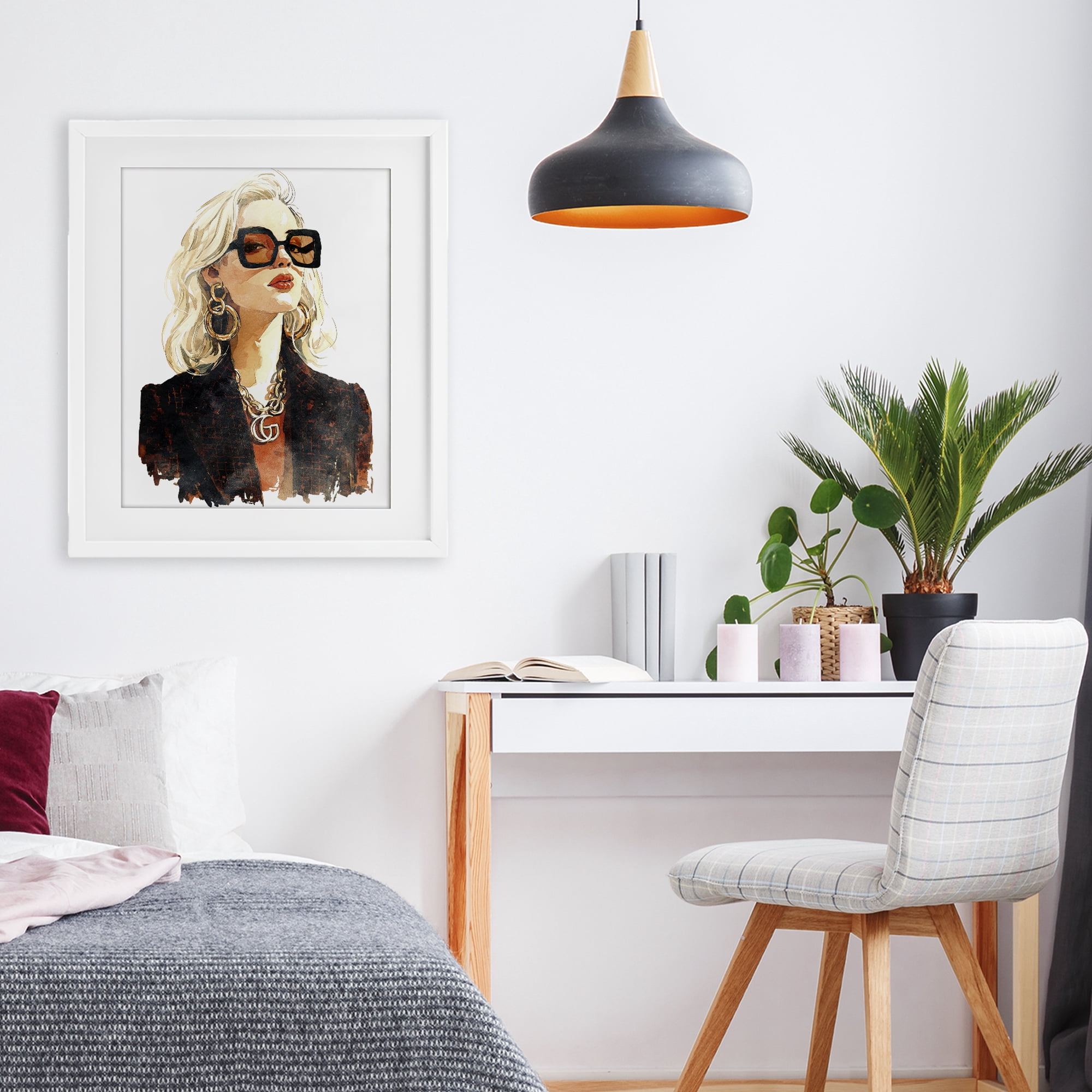 Stupell Industries Luxurious Gilded Gaze White Framed Print Under Glass, design by Svetlana Aleynikova