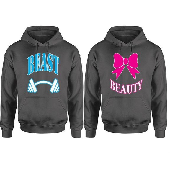 Beast and Beauty Couple Matching Pullover Hoodies