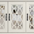 thumbnail image 3 of STYLIVIA Heron 3 Door Wide Sideboard Cabinet with Adjustable Shelves, Sturdy Wood Storage with Metal Hardware, Ivory & Knotty Oak, 3 of 24