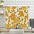 thumbnail image 6 of Retro Flower 70s Kitchen Curtains 2 Panels 27.5W x 39H Rod Pocket Vintage Floral Hippie Funky Aesthetic Orange Groovy 60s Blossom Botanical Small Short Decor Window Drapery Treatment, 6 of 6