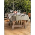 thumbnail image 2 of Outdoor Tablecloth with Umbrella Hole and Zipper, Farmhouse Flowers Rectangle Table Cloth 60x120 Inch Waterproof Tablecloth, Retro Floral Leaves Country Wood Board Picnic Table Cover for Patio, 2 of 7