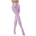thumbnail image 3 of YEAHDOR Womens Wetlook Leggings Nylon Zipper Crotch Tights Rave Party Pants Trousers Light Purple M, 3 of 7