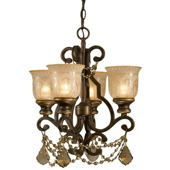Crystorama Lighting - Four Light Mini Chandelier - Mini Chandelier - Norwalk -
