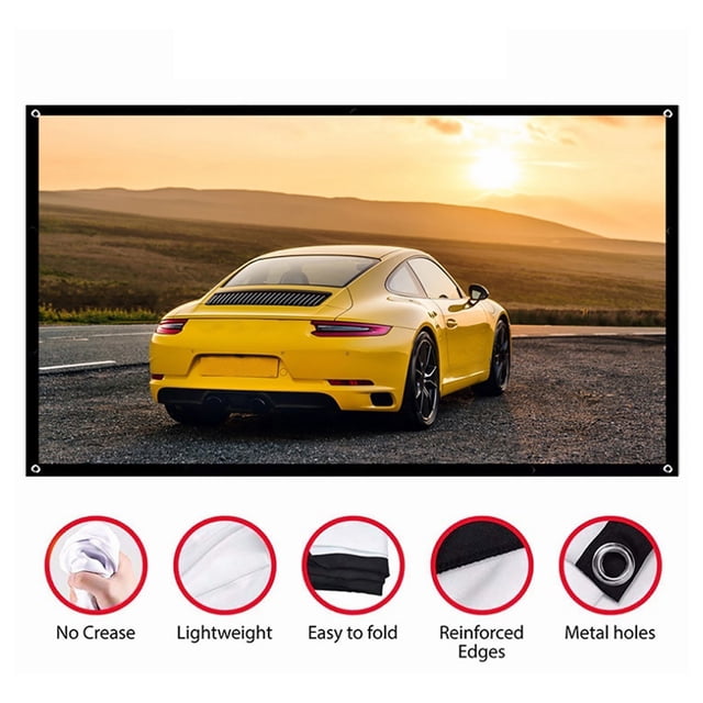 Portable HD Projector Screen, Foldable Projection Curtain with Polyester Material, High Contrast, Professional Punching, Indoor and Outdoor Use, Multiple Sizes