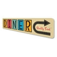 thumbnail image 4 of Diner Quality Food This Way Aluminum Metal Decor Sign - 4x18 inches, 4 of 4
