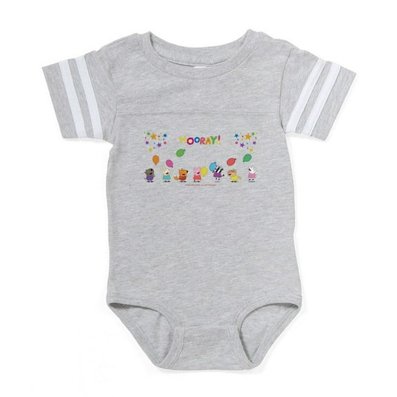 CafePress - Peppa Pig Group Balloons - Cute Infant Baby Football Bodysuit
