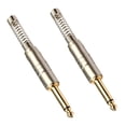 thumbnail image 3 of Paquete de 2 Adaptadores de Conector Chapado en Oro Aleación de 6,35 Mm perfke Enchufe macho mono soldada, 3 of 9