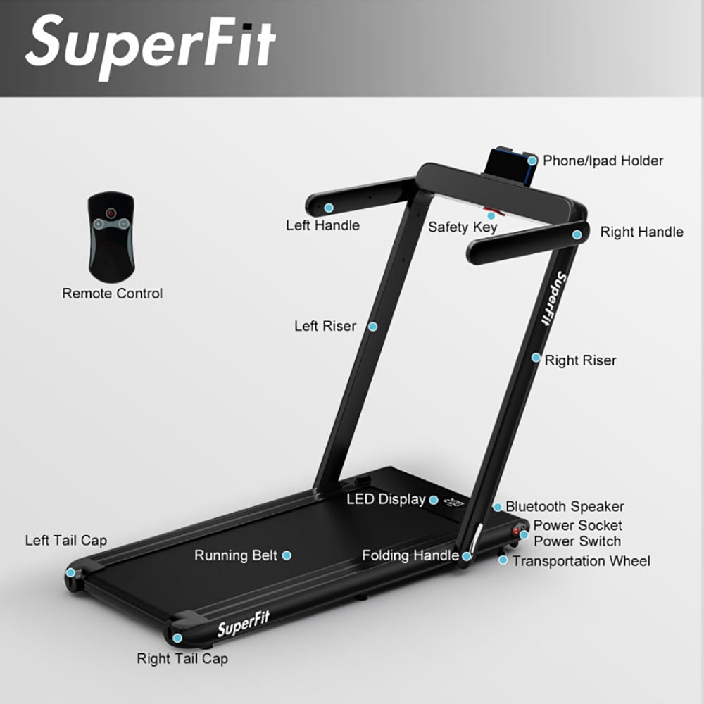 Demifill Folding Treadmilll, 2.25HP 2 in 1 Folding Treadmill with APP Speaker Remote Control, Folding, Electric, Motorized, Walking and Jogging Machine for Home and Office Workout, Green