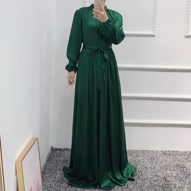 slim fit dress slacks Emerald Green dress free size with attached hijab – ScarfTurbanHijab main image 0