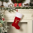 thumbnail image 4 of hulanddfd 26 Letters Christmas Stockings, Red Velvet Christmas Stockings with White Cuff for Home Hanging Ornaments Christmas Party Gift Y, 4 of 4
