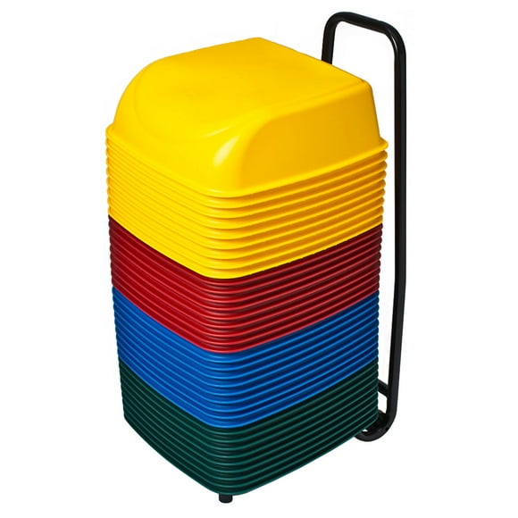 Koala Kare KB424-19 Single Height Cinema Booster Seats w/ Rolling Cart - Plastic, Assorted Colors- Set