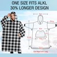 thumbnail image 4 of Oversized Wearable Blanket Hoodie,Black White and Gray Checkerboard Pattern Sherpa Blanket Hoodie with Super Pockets,Super Warm Fuzzy Pullover for Women & Men, 4 of 6