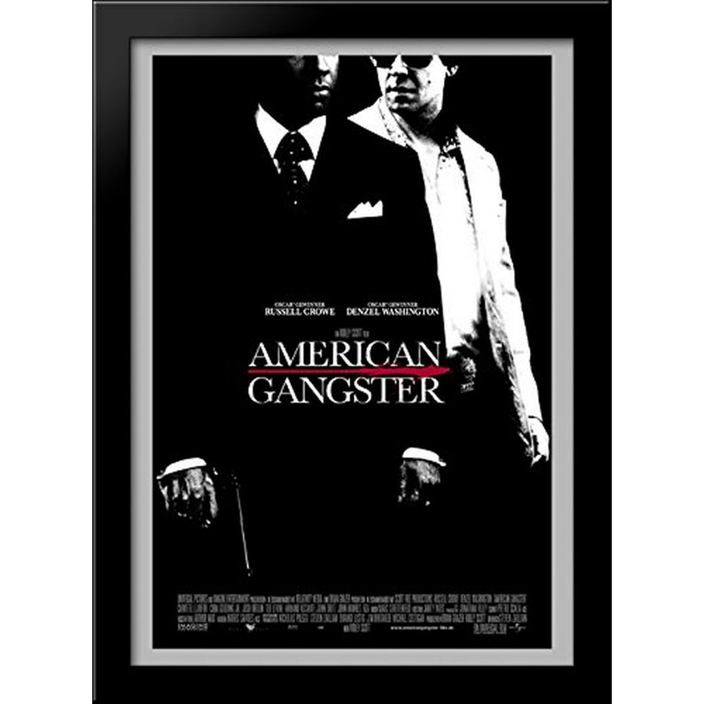 American Gangster 28x38 Large Black Wood Framed Print Movie Poster Art