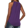 thumbnail image 2 of FZFLZDH Women's Casual Summer Cute Lace Halter Neck Flowy Pleated Workout Sleeveless Tank Tops T-shirts Blouses, 2 of 5