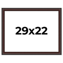 29x22 Frame Brown Round Mahogany Solid Wood Picture Frame | 1.625 Inch Moulding Width | with UV