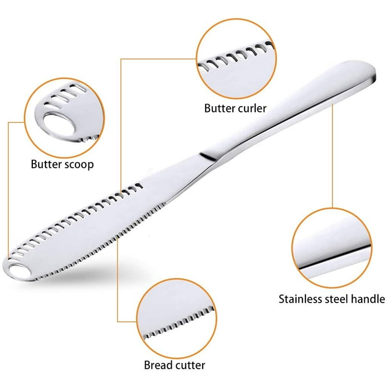 Dropship Multifunction 3 In 1 Stainless Steel Butter Cutter Knife Cream  Knife Western Bread Jam Knife Cheese Spreader 3 In 1 Stainless Steel Butter  Spreader Knife Butter Curler Spreader Butter Knife to