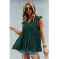 thumbnail image 4 of Hauts pour Femmes Décontractés à Pois Suisses Manches Courtes à Volants Chemise Tunique Ample, 4 of 7