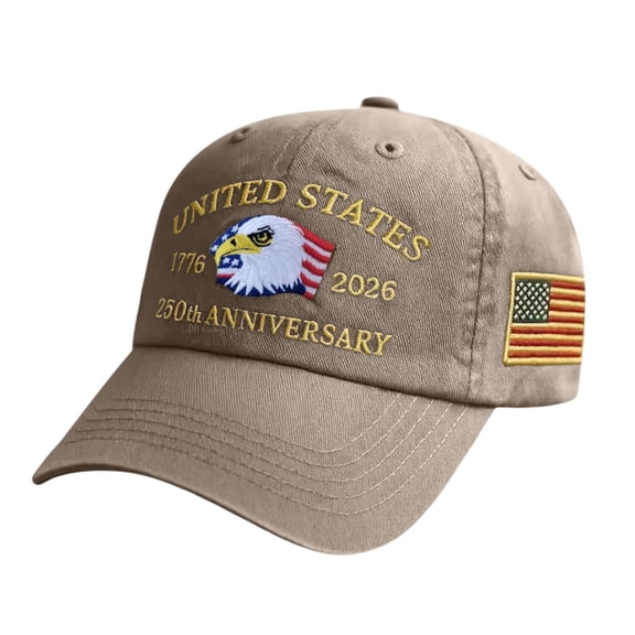 250 Anniversary USA Hat - US 250th Anniversary Baseball Cap - Patriotic Eagle Embroidered Cap, Adjustable Cotton Baseball Cap for Both Men and Women