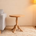 thumbnail image 4 of 23.6'' Round Wooden End Table, Wooden Pedestal Side Coffee Tables, for Living Room, Bedroom, Entryway, Equipped with Two Stands, Two Heights: 24.4'' and 28.4'', Natural, 4 of 9