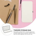 thumbnail image 3 of LEORX Portable White Storage Bag for Eyelash Tweezers Makeup Tool Organizer and Holder, 3 of 8