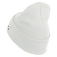 thumbnail image 2 of Air Force Pilot Veteran Logo Embroidered 12 Inch Solid Knit Cuff Long Beanie Made in USA - White OSFM, 2 of 5