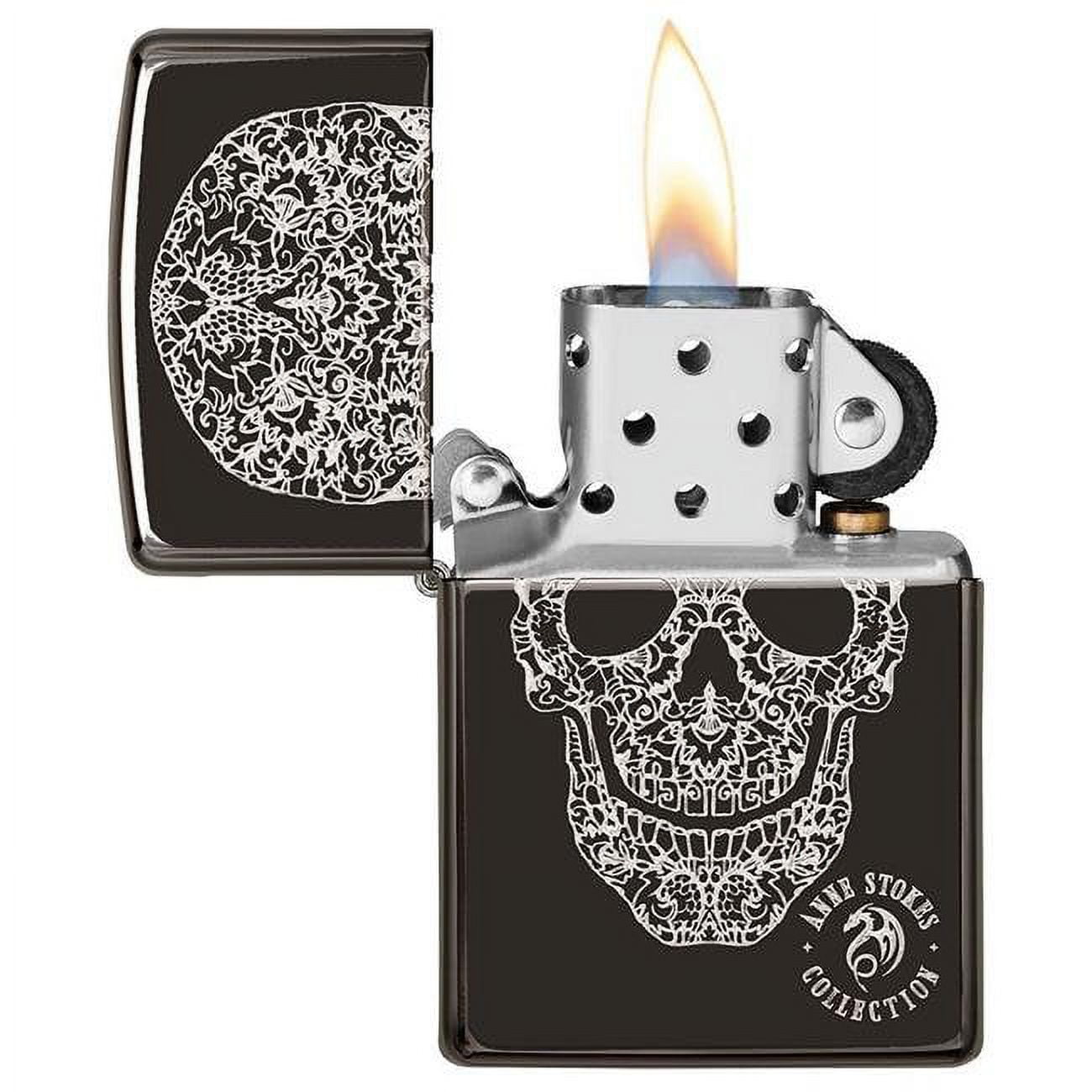 Zippo Stormaansteker, UV Skeleton, matzwart, blacklight, hervulbaar