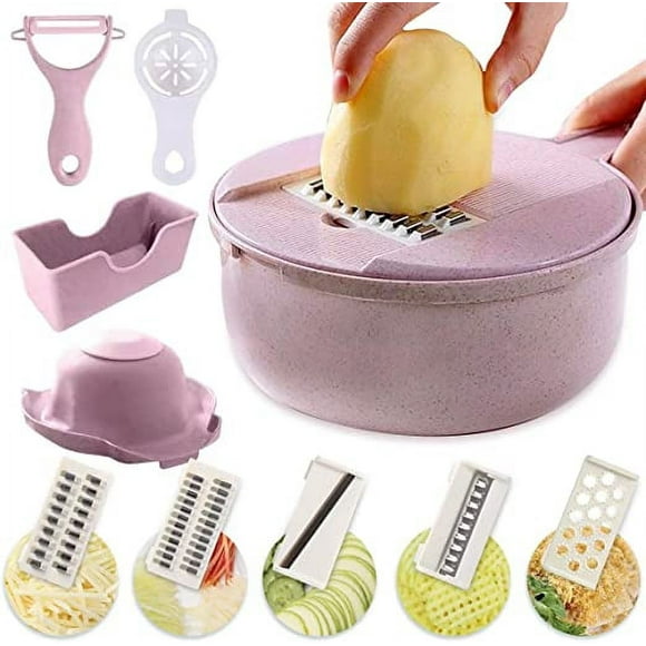 Jinsinto 12-in-1 Multi-Function Vegetable Cutter Mandoline Multi-Function Vegetable Cutter, 4 Stainless Steel Blades, Multi-Function Kitchen Mandoline, For Cutting Fruits and Vegetables