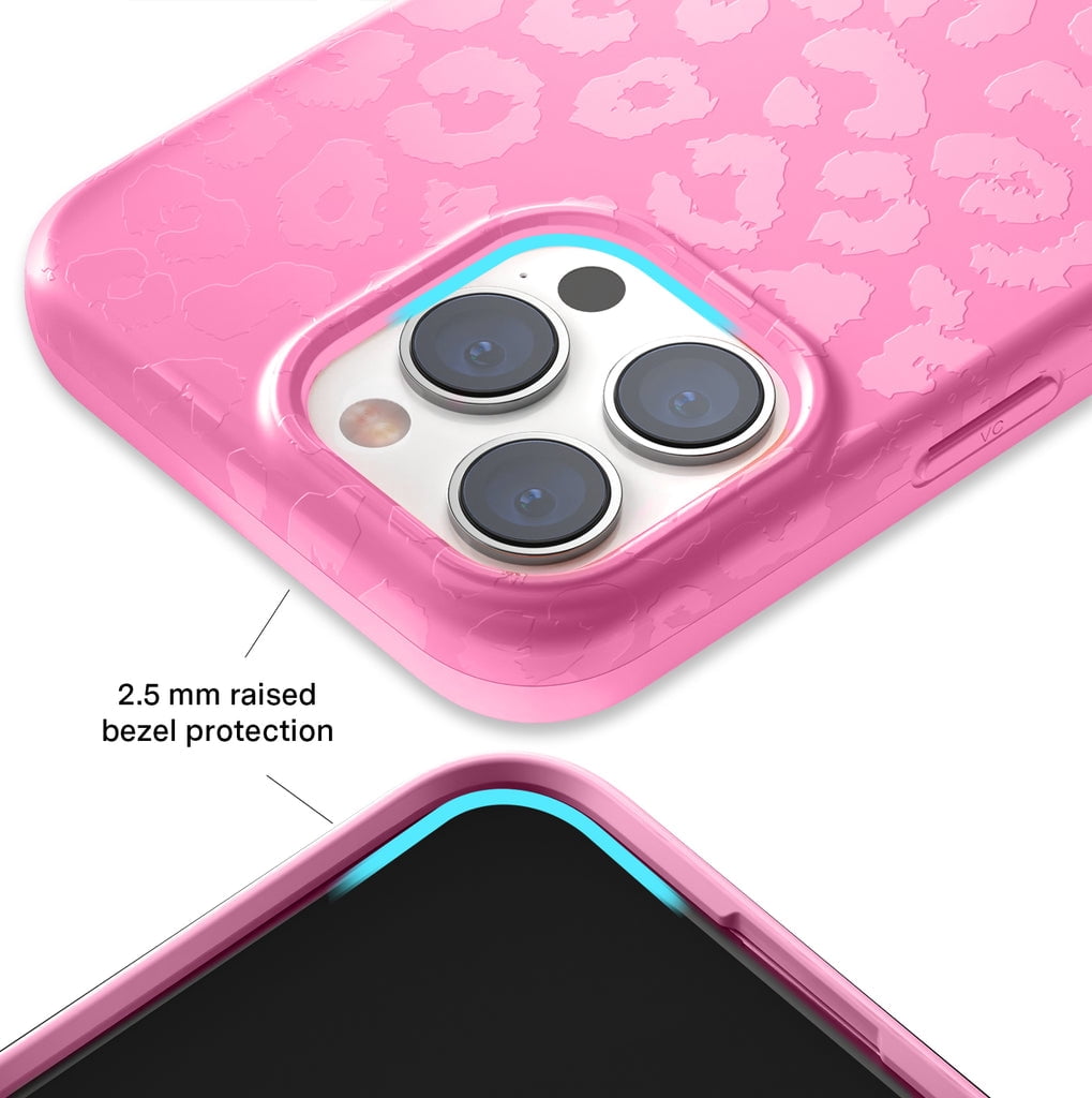 Velvet Caviar iPhone 15 Pro Case MagSafe Compatible - Cute Protective Phone Cases for Women - Hot Pink Leopard