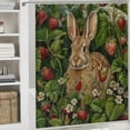 thumbnail image 6 of BCIIG Rabbit Strawberries Flowers Bathroom Decor Set Shower Curtain with Hooks  Chic Modern Bathroom Decor Set Colorful Luxurious Graphic Print Waterproof Shower Curtain Set for Bathroom Decor, 6 of 7