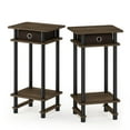 thumbnail image 5 of Furinno Turn-N-Tube Set of 2 Side Table, Rustic Brown 3-Tier Narrow End Table, Night Stand, Bedside Table for Living Room, Bedroom, Home Office, Brown Walnut/Black/Dark Brown, 5 of 5