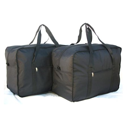 24" 50LB. SQUARE JUMBO DUFFLE/ BAG LUGGAGE SUITCASE TOTE - Black - Polyester - 24" x 12" x 18"