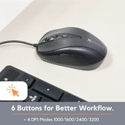 X9 Wired Keyboard and Mouse Combo - Ergonomic Full-Size USB 104-Key Keyboard and Optical Mouse Combo with Mouse Pad for Desktop, Laptop, Windows PC
