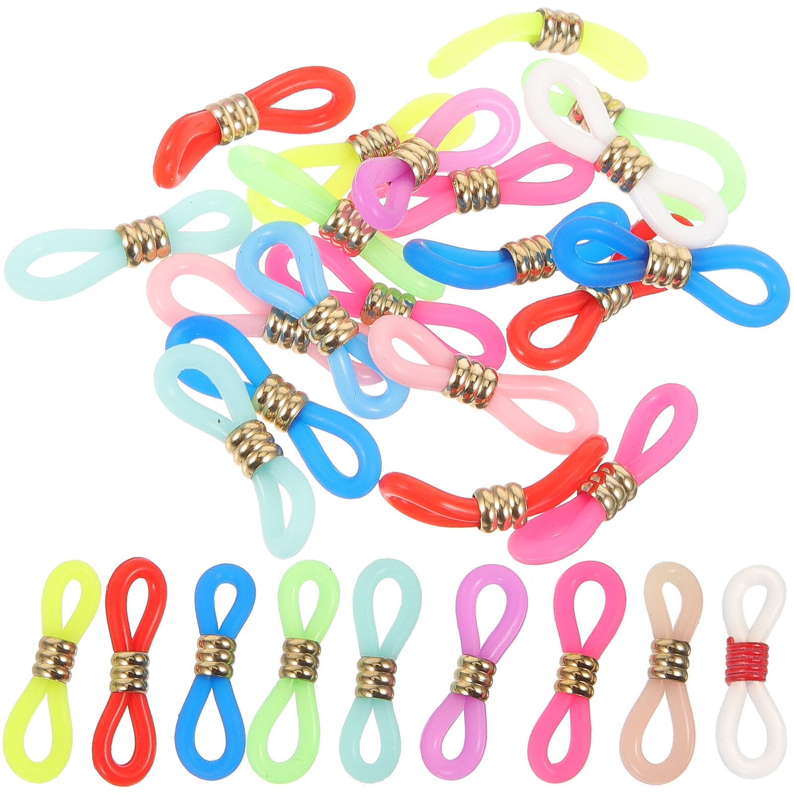 60Pcs Eyeglass Chain Ends Silicone Glasses Connector AntiSlip Cord