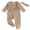 Khaki, variant on Cjfdfy Newborn Baby Girl Footed Romper Fall Winter Outfits Solid Color Bow Ruffled Long Sleeve Jumpsuit with Bow Headband cute Knit Ruffle Button Romper 0-9 Months