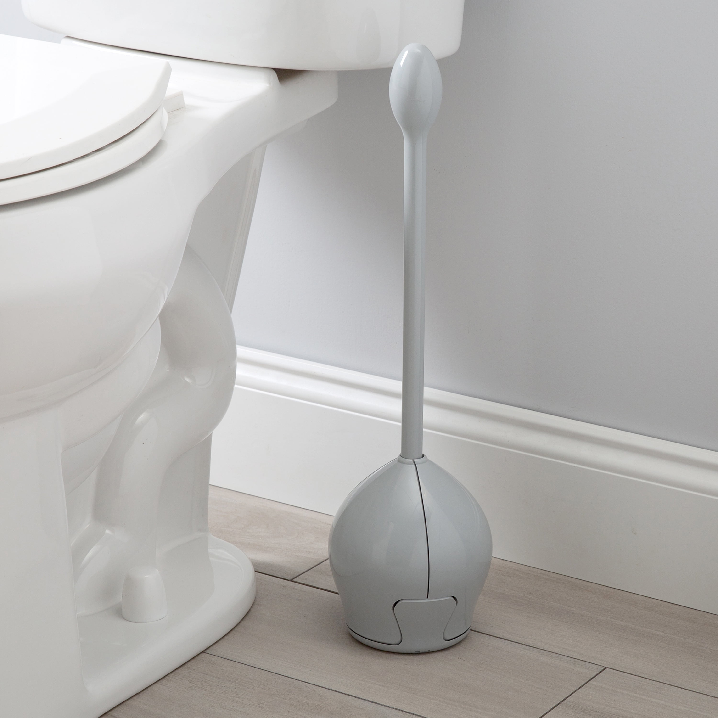 Bath Bliss 2 Pack Firm Grip Tulip Toilet Bowl Brush in Grey