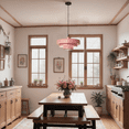 thumbnail image 4 of Mid Century Pendant Lamp 1-Light Ceiling Pendant Light 3-Layer Shade Design E26 Vintage Metal Flush Mount Light Fixtures For Dining Table Kitchen Island Hallway, 4 of 11