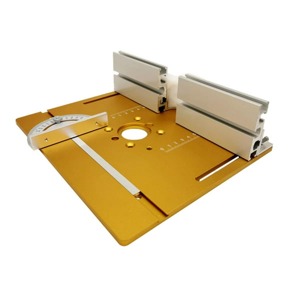 yotijay Router Table Insert Plate Table Aluminium Profile Fence Sliding Brackets Golden Golden