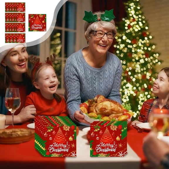Gumesh Christmas Party Tableware Set - 20-Pc Gold Red Green Napkin