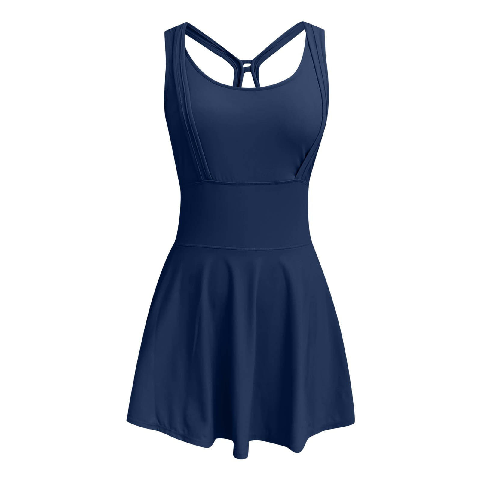 Women's Sleeveless 2 In 1 Athletic Tennis Dress Nylon Spandex for Sports and Daily Wear