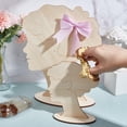 thumbnail image 4 of 2 Sets Hairpin Display Stand 2 Sizes Head Silhouette Hair Bow Holder Wooden Head Template Hair Bun Silhouette Showcase for s Fairs Booths Selling Boutique Personal Exhibition, 4 of 7