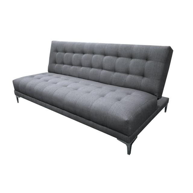 Sofa Cama Reclinable El Bazar Store Verso Gris plata Futon Abotonado Matrimonial 3 posiciones Sala
